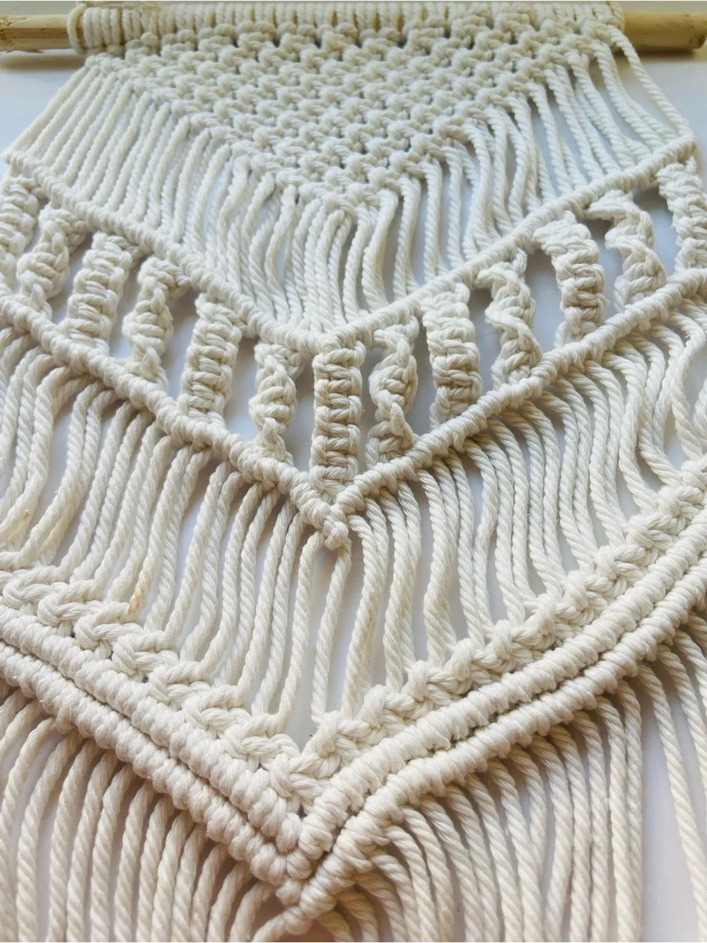 Handmade Boho Macramé Wall Hanging in Natural Cream